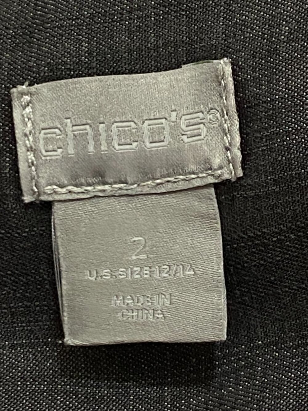 Chicos Tunic Popover Sz 2 (L) Long Sleeve Charcoal Gray Denim Tencel Side Button - Picture 8 of 9